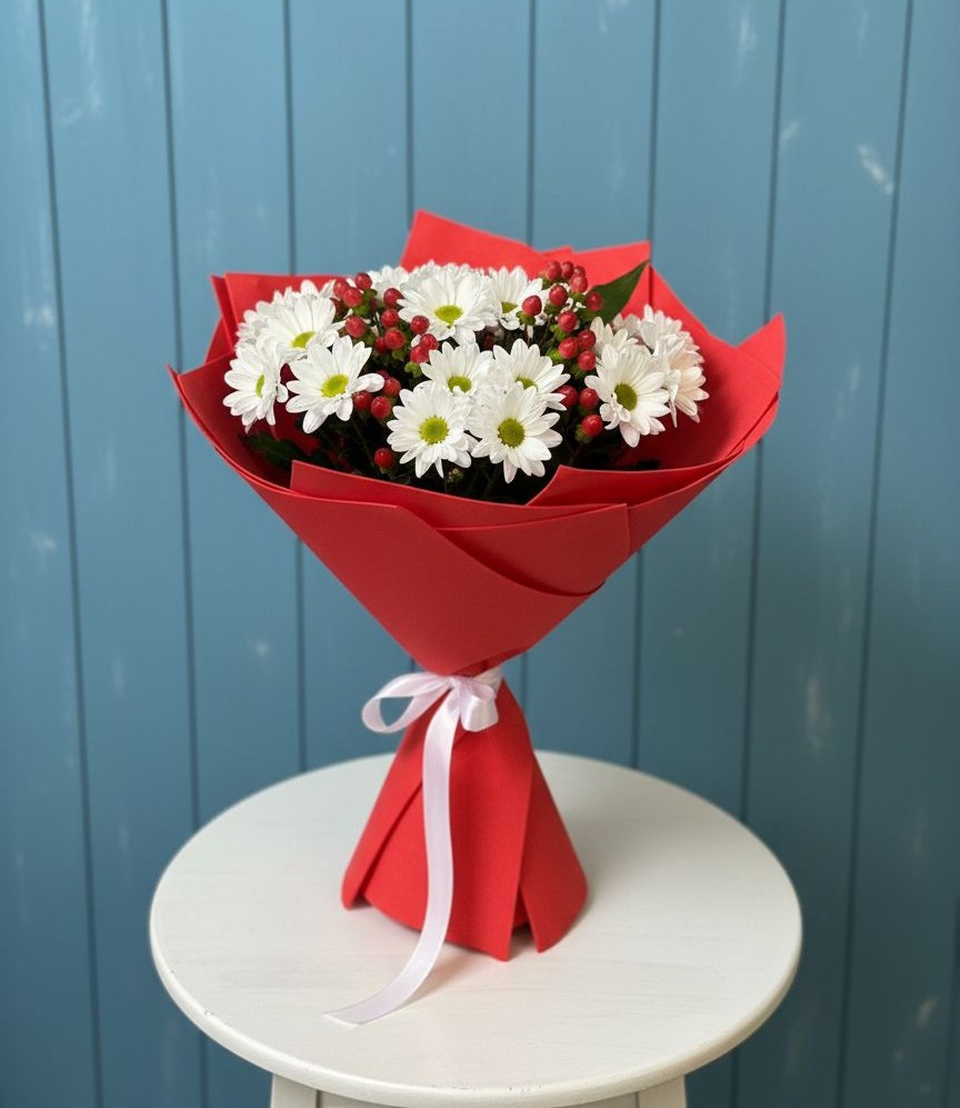 Букет цветов из: Хризантемы в Верхнерусском