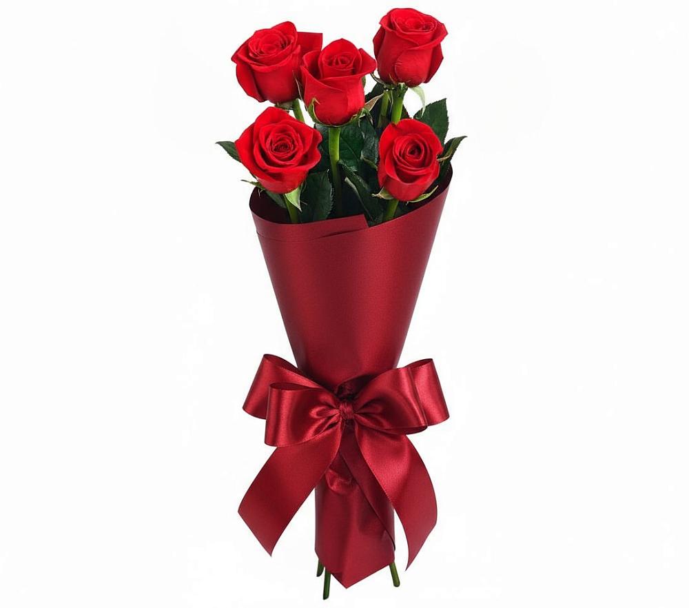 Букет 5 Красных роз Эдлесс Лав в Верхнерусском