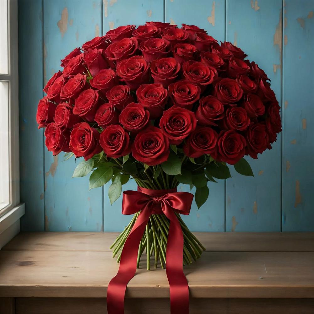 Букет Красные розы Блэк Меджик в Верхнерусском