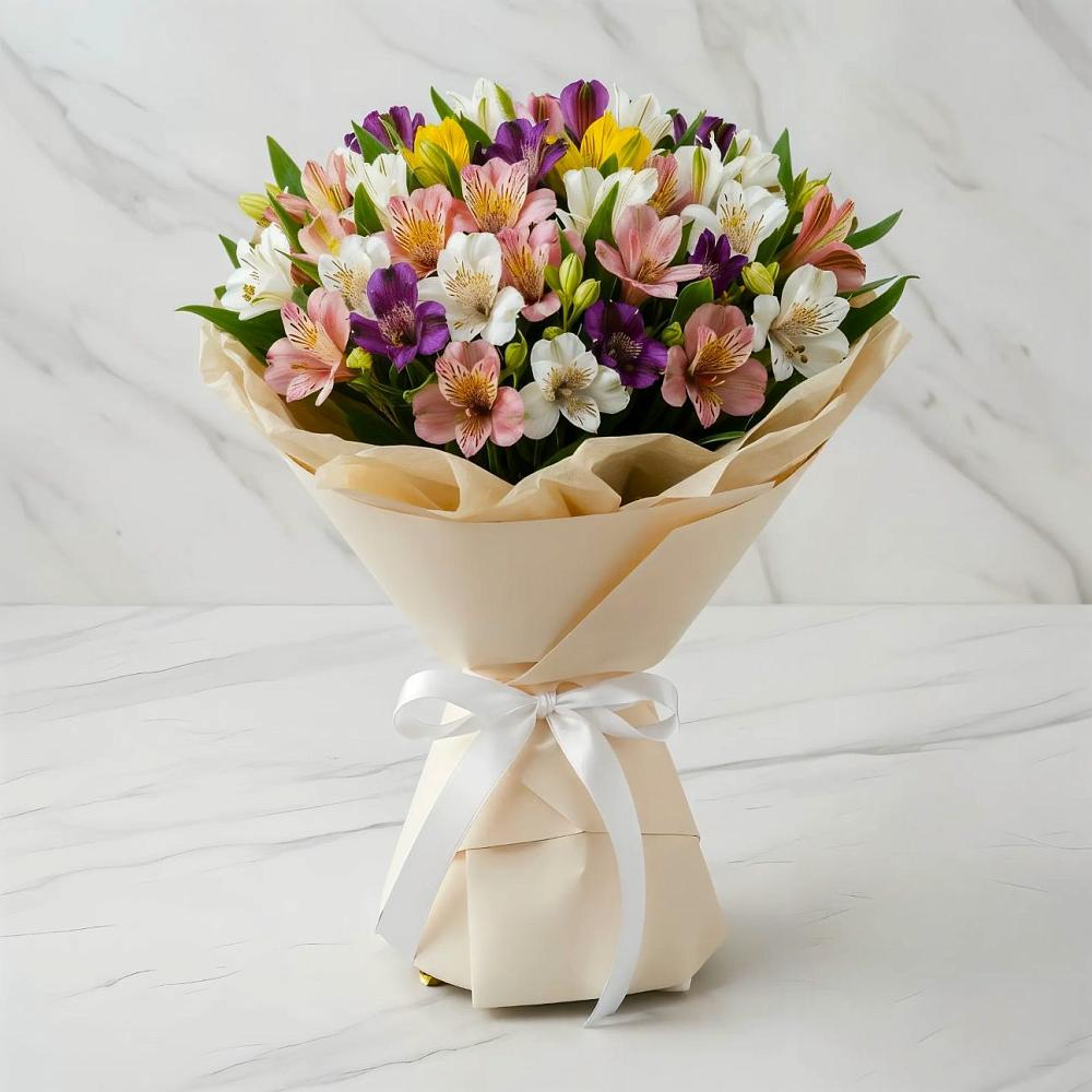 Букет цветов из: Альстромерии в Верхнерусском