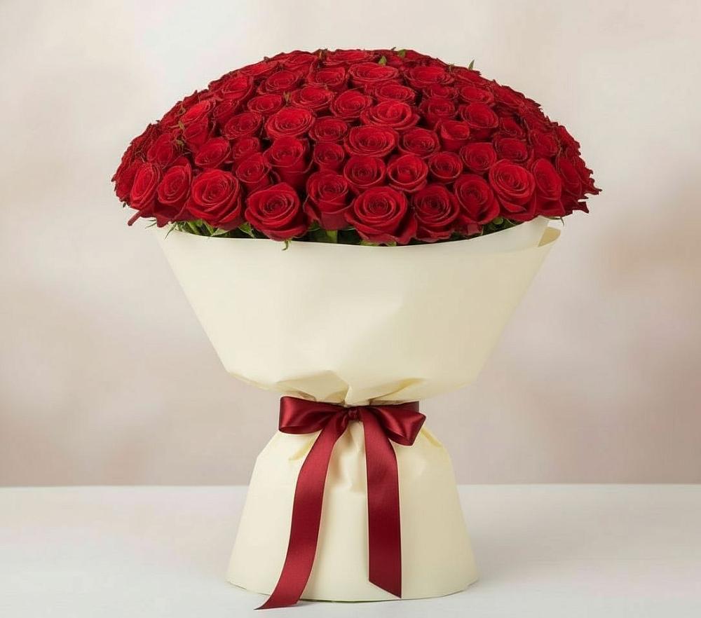 Букет 101 Красная роза Милано в Верхнерусском