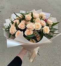 Букет Кремовые розы Латте в Верхнерусском
