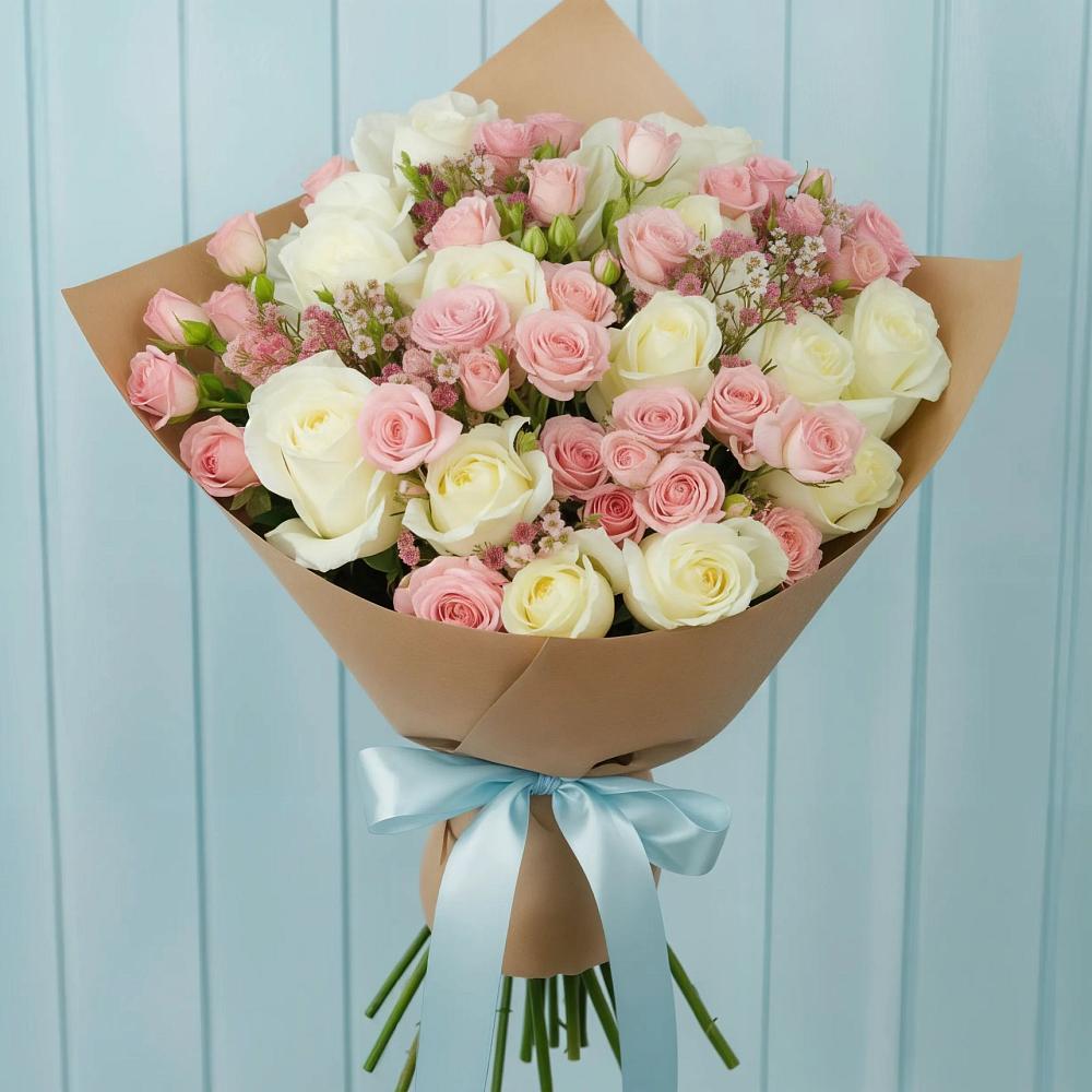 Букет цветов из: Розы в Верхнерусском