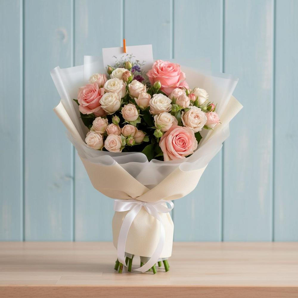 Букет цветов из: Розы в Верхнерусском