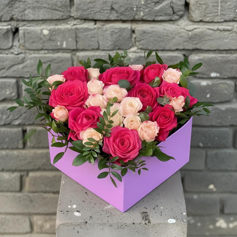 Цветочная композиция из Розы в коробке в Верхнерусском