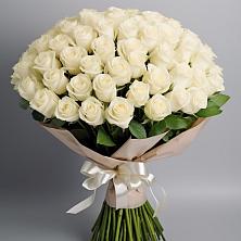 Букет 101 беля роза Белоснежка в Верхнерусском
