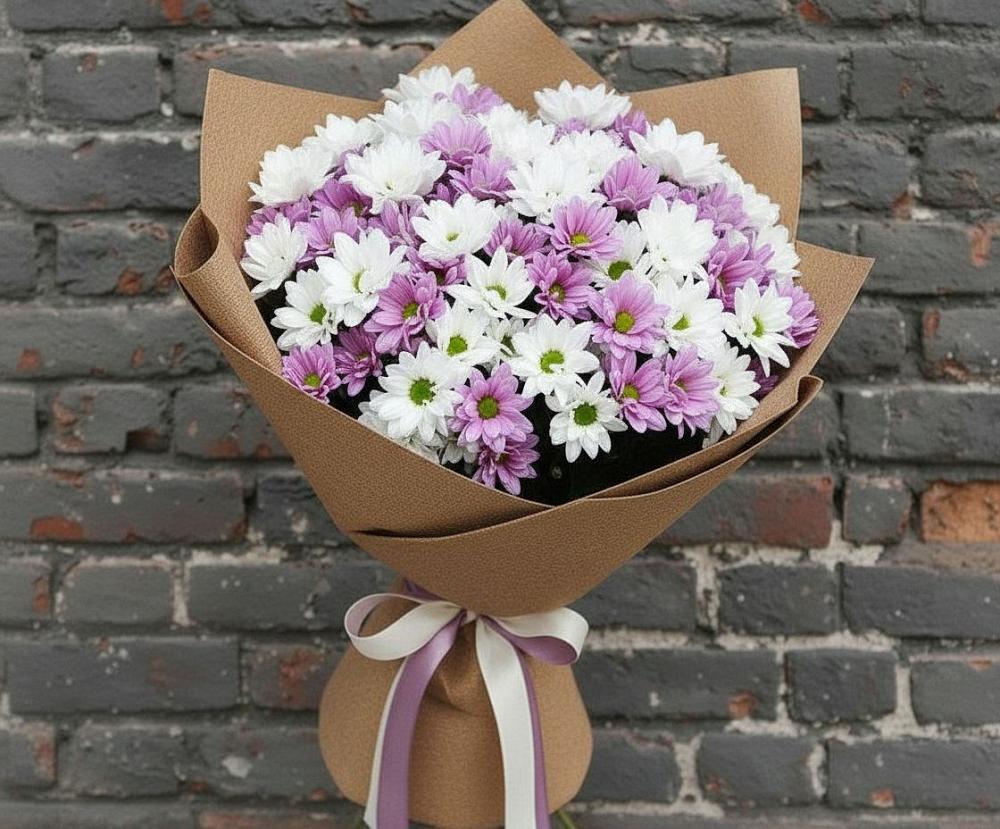 Букет цветов из: Хризантемы в Верхнерусском