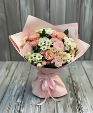Букет цветов из:  Гвоздики, Розы и Хризантемы в Верхнерусском
