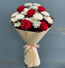 Букет цветов из:  Розы и Хризантемы в Верхнерусском