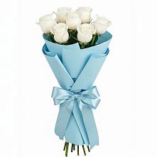 Букет 7 белых роз Проуд в Верхнерусском