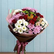 Букет цветов из:  Розы, Хризантемы и Альстромерии в Верхнерусском