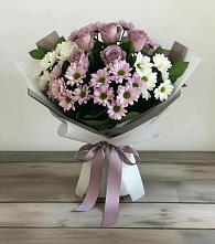 Букет цветов из:  Хризантемы и Розы в Верхнерусском