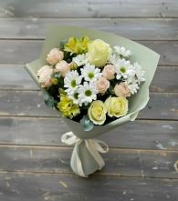 Букет цветов из:  Альстромерии, Розы и Хризантемы в Верхнерусском