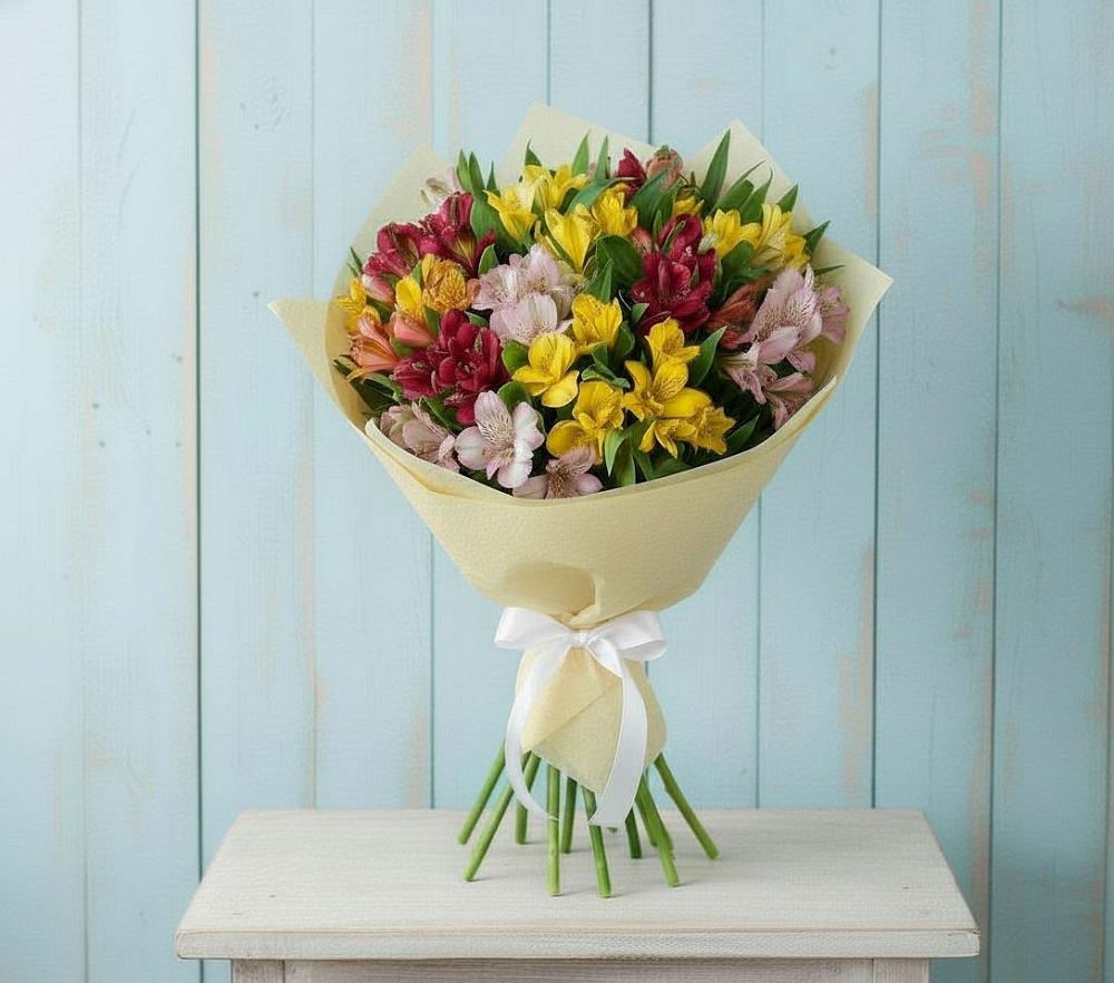 Букет цветов из: Альстромерии в Верхнерусском